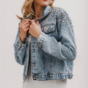 Rhinestone Studded Jacket for Women